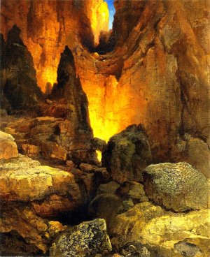 Main Product Photo of A Side Canyon, Grand Canyon of Arizona Painting by Thomas Moran
