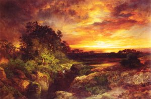 Main Product Photo of An Arizona Sunset Near the Grand Canyon Painting by Thomas Moran