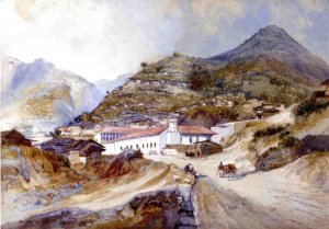 Main Product Photo of Angangueo, Mexico Painting by Thomas Moran