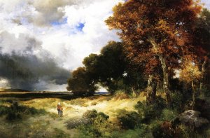 Main Product Photo of Autumn, Peconic Bay, Long Island Painting by Thomas Moran