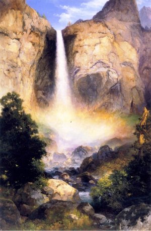 Bridal Veil Falls, Yosemite Valley by Thomas Moran Oil Painting Reproduction