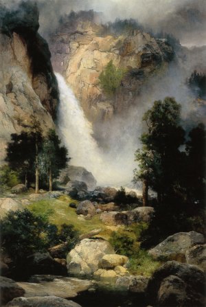Cascade Falls, Yosemite by Thomas Moran Oil Painting Reproduction