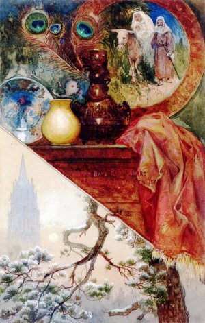 Main Product Photo of Christmas Card Decoration Painting by Thomas Moran