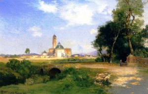 Main Product Photo of Church at Teoloyacan Painting by Thomas Moran