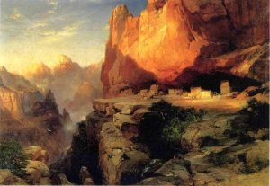 Cliff Dwellers by Thomas Moran Oil Painting Reproduction