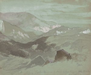 Main Product Photo of Cliffs of Ecclesbourne Near Hastings Painting by Thomas Moran