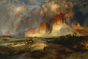 Main Product Photo of Cliffs Of The Upper Colorado River, Wyoming Territory Painting by Thomas Moran