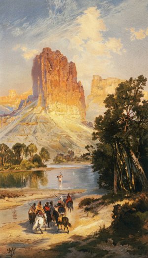 Main Product Photo of Cliffs of the Upper Colorado River, Wyoming Territory Painting by Thomas Moran