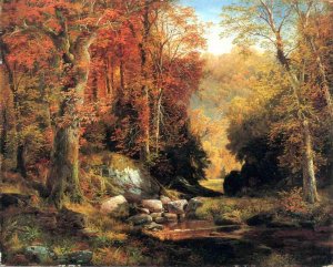 Main Product Photo of Cresheim Glen, Wissahickon, Autumn Painting by Thomas Moran