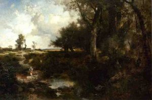 Crossing the Brook Near Plainfield, New Jersey by Oil Painting Reproduction