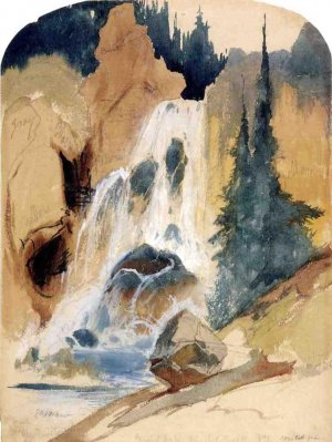 Main Product Photo of Crystal Falls Painting by Thomas Moran