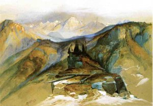 Main Product Photo of Distant Peaks Painting by Thomas Moran