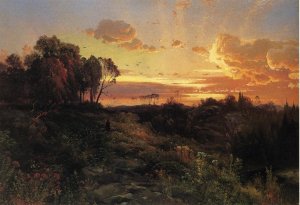 Main Product Photo of Dusk Wings Painting by Thomas Moran