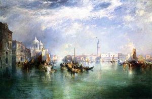 Entrance to the Grand Canal, Venice by Thomas Moran Oil Painting Reproduction