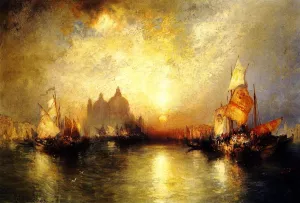 Entrance to the Grand Canal, Venice by Thomas Moran - Hand-Painted Oil Painting Reproduction