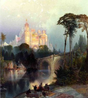 Fantastic Landscape by Thomas Moran Oil Painting Reproduction