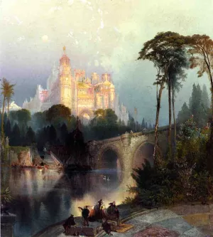 Fantastic Landscape by Thomas Moran - Hand-Painted Oil Painting Reproduction