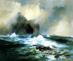 Main Product Photo of Fingal's Cave, Island of Staffa, Scotland Painting by Thomas Moran