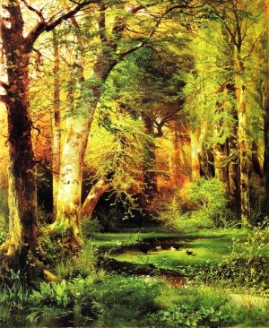 Main Product Photo of Forest Scene Painting by Thomas Moran