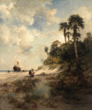 Main Product Photo of Fort George Island, Florida Painting by Thomas Moran