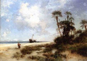 Main Product Photo of Fort George Island Painting by Thomas Moran