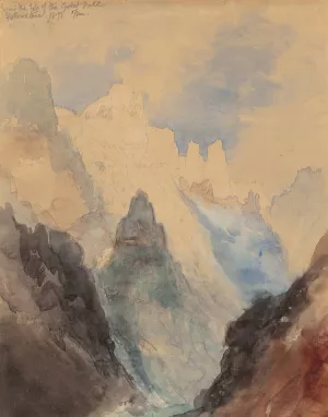 From the Top of Great Fall, Yellowstone by Thomas Moran - Hand-Painted Oil Painting Reproduction