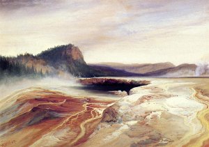 Giant Blue Spring, Yellowstone by Oil Painting Reproduction