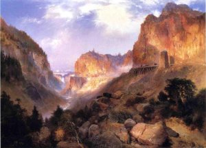 Golden Gateway to the Yellowstone by Thomas Moran Oil Painting Reproduction