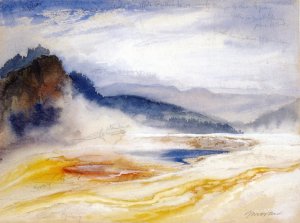 Main Product Photo of Great Springs of the Firehole River Painting by Thomas Moran