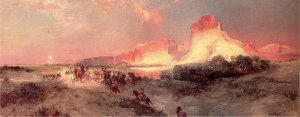 Main Product Photo of Green River Cliffs, Wyoming Painting by Thomas Moran
