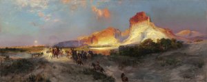 Main Product Photo of Green River Cliffs Painting by Thomas Moran