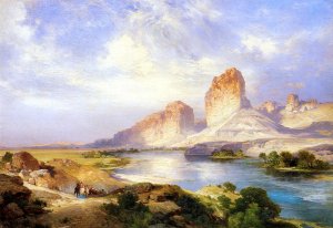 Main Product Photo of Green River, Wyoming Painting by Thomas Moran