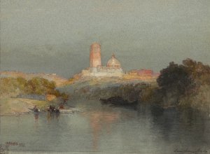 Main Product Photo of Hacienda on the Lerma River, San Juan, Mexico Painting by Thomas Moran