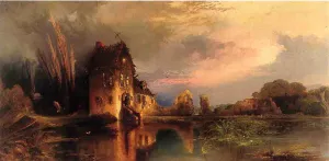 Haunted House by Thomas Moran - Hand-Painted Oil Painting Reproduction