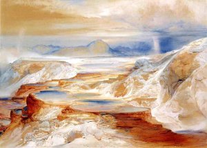Hot Springs at Gardiners River by Oil Painting Reproduction