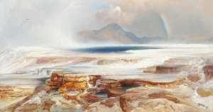 Main Product Photo of Hot Springs of the Yellowstone Painting by Thomas Moran