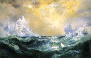 Main Product Photo of Icebergs in Mid-Atlantic Painting by Thomas Moran