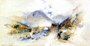 In the Cajon Above Troyes, Mexico by Thomas Moran - Hand-Painted Oil Painting Reproduction