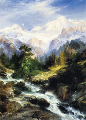 Main Product Photo of In the Teton Range Painting by Thomas Moran