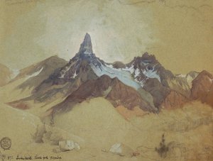Main Product Photo of Index Peak, Clark's Fork, Wyoming Painting by Thomas Moran