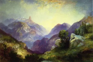 Index Peak by Thomas Moran - Hand-Painted Oil Painting Reproduction