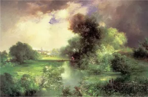 June, East Hampton by Thomas Moran - Hand-Painted Oil Painting Reproduction