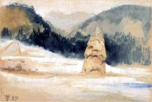 Main Product Photo of Liberty Cap and Clematis Gulch Painting by Thomas Moran