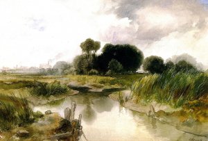 Main Product Photo of Long Island Landscape Painting by Thomas Moran