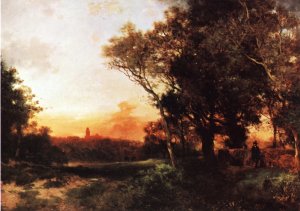 Mexico - Landscape by Thomas Moran Oil Painting Reproduction