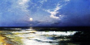 Moonlit Seascape II by Oil Painting Reproduction