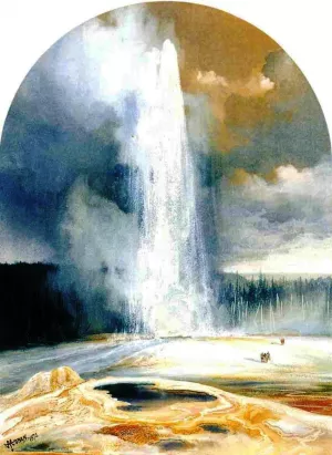 Old Faithful by Thomas Moran Oil Painting Reproduction