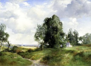 Old Windmill, East Hampton, Long Island, New York by Thomas Moran Oil Painting Reproduction