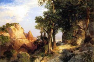 Main Product Photo of On the Berry Trail - Grand Canyon of Arizona Painting by Thomas Moran