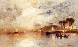 Main Product Photo of On the St. John's River, Florida Painting by Thomas Moran